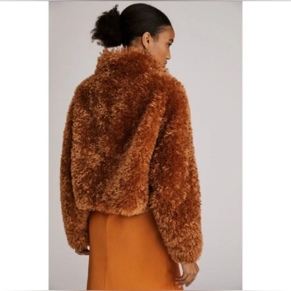 Anthropologie Maeve Teddy Zip-up Jacket - tan - Picture 4 of 15